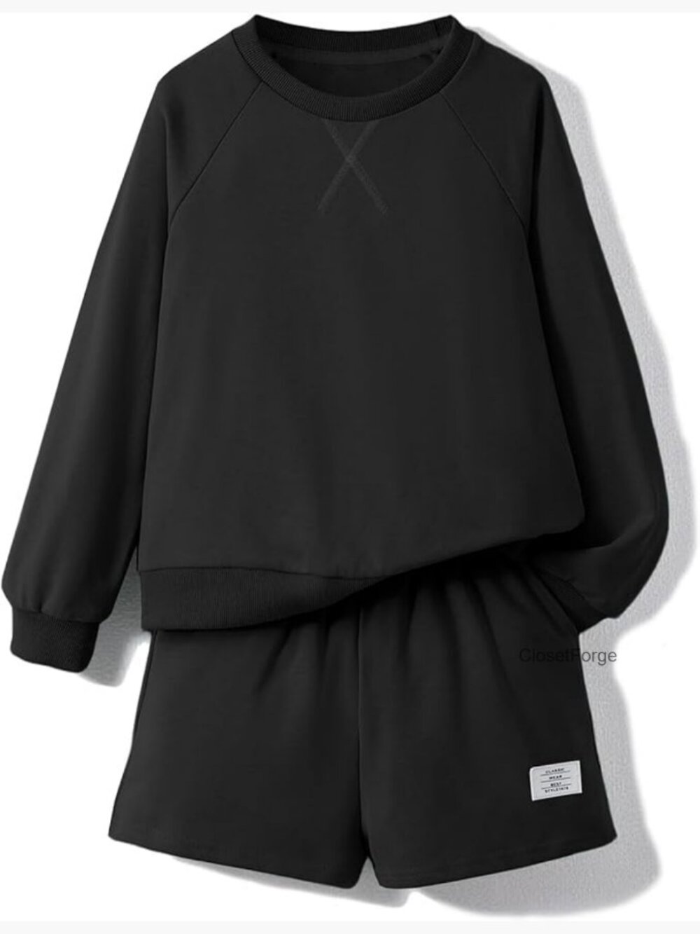 Girls 2 Piece Outfit Sweatshirt and Shorts Set Lounge Clothes with Pockets